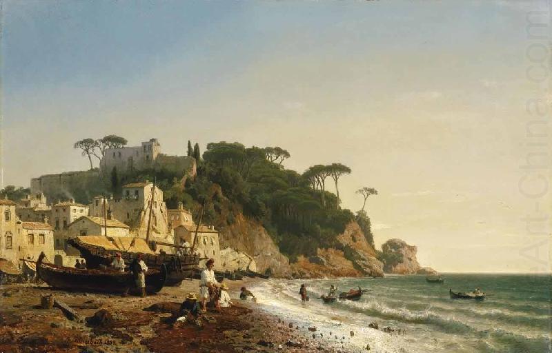 Andreas Achenbach Porto Venere am Ligurischen Meer oil painting picture